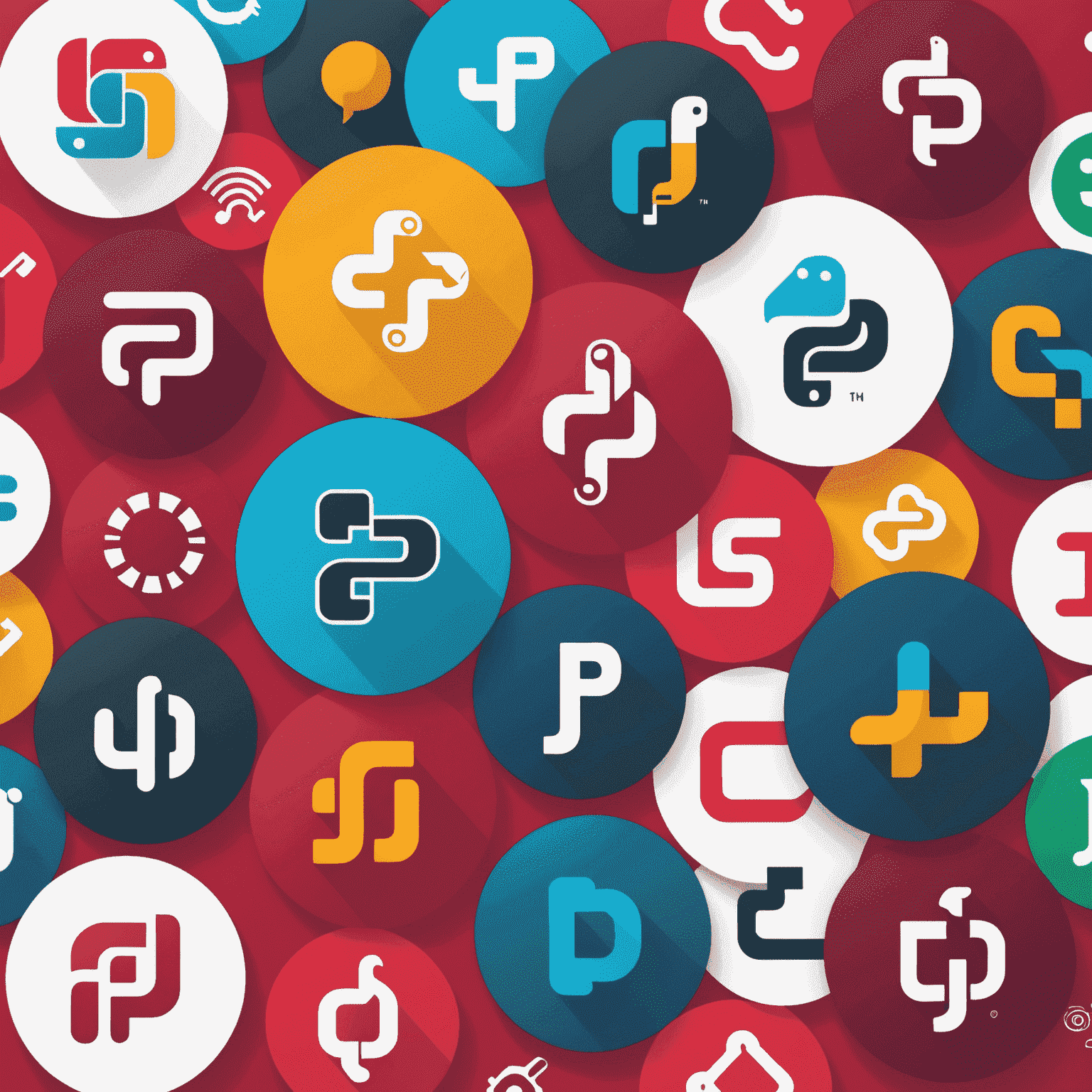 Imagen que muestra logos de diferentes lenguajes de programación populares como Python, JavaScript, Java, C++, y Ruby flotando sobre un fondo de código.