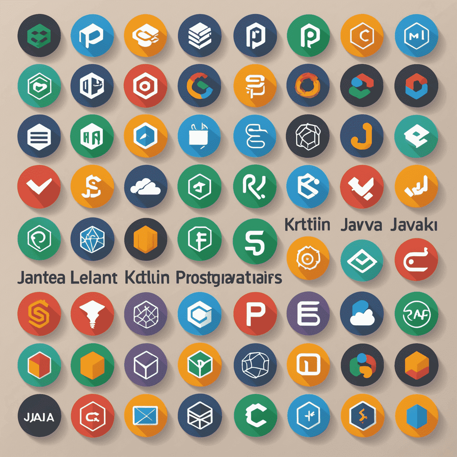 Imagen que muestra logos de diferentes lenguajes de programación populares en 2024, incluyendo Python, JavaScript, Java, C++, y Kotlin.