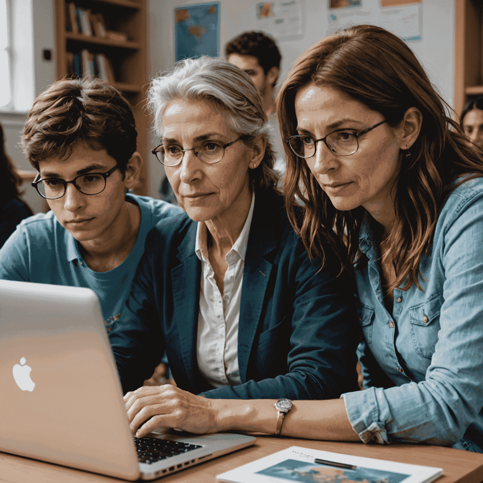 Estudiantes participando en un curso de programación en línea, mostrando la diversidad de edades y géneros en la formación tecnológica en Argentina